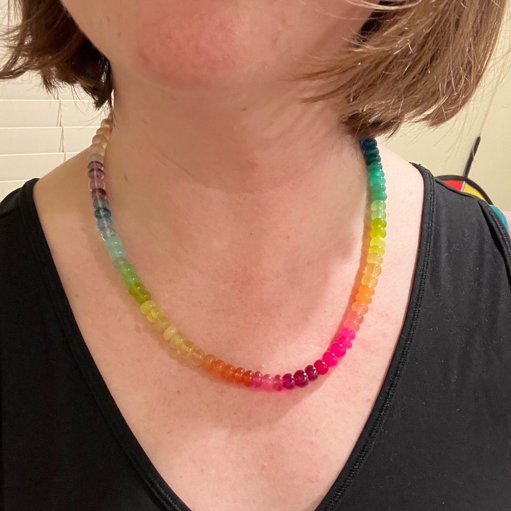 Lynn Rachel Rose Chunky Neon Jellybean Necklace (No Clasp) 20 7/8" - Picture 6 of 7